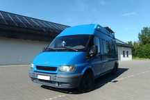 Ford Transit 100 T300 2.0TDDi  6os. samowystarcz łazienka klimatyzator  Webasto spanie PRYSZNIC WC, klimatyzator, PV 380W, kuchnia, lodówka