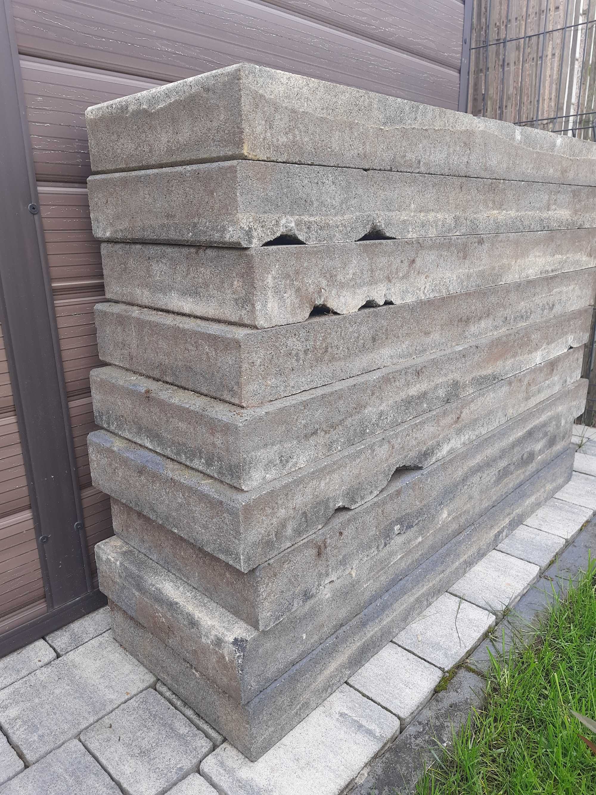 Stopnie betonowe ogrodowe, używane 100cmx30cm grafit/szare