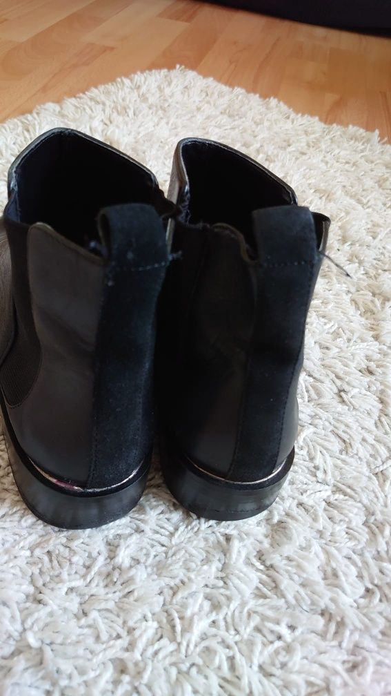 Zara Woman Skórzane botki Sztyblety r 36 wsuwane