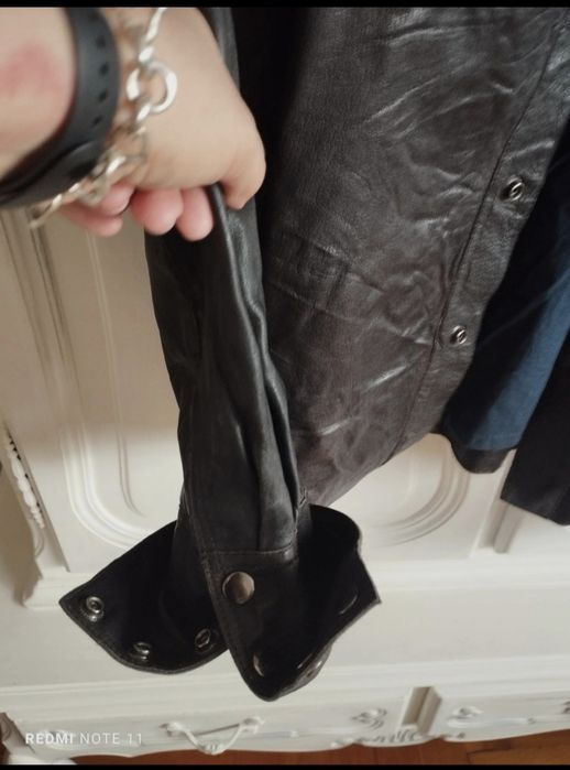 Czekoladowa kurtka koszula skóra naturalna