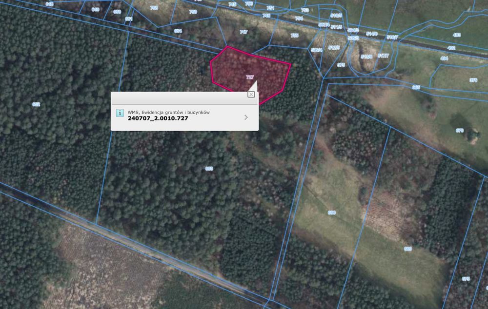 Działka Leśna powiat Lubliniecki, obręb Kośmidry