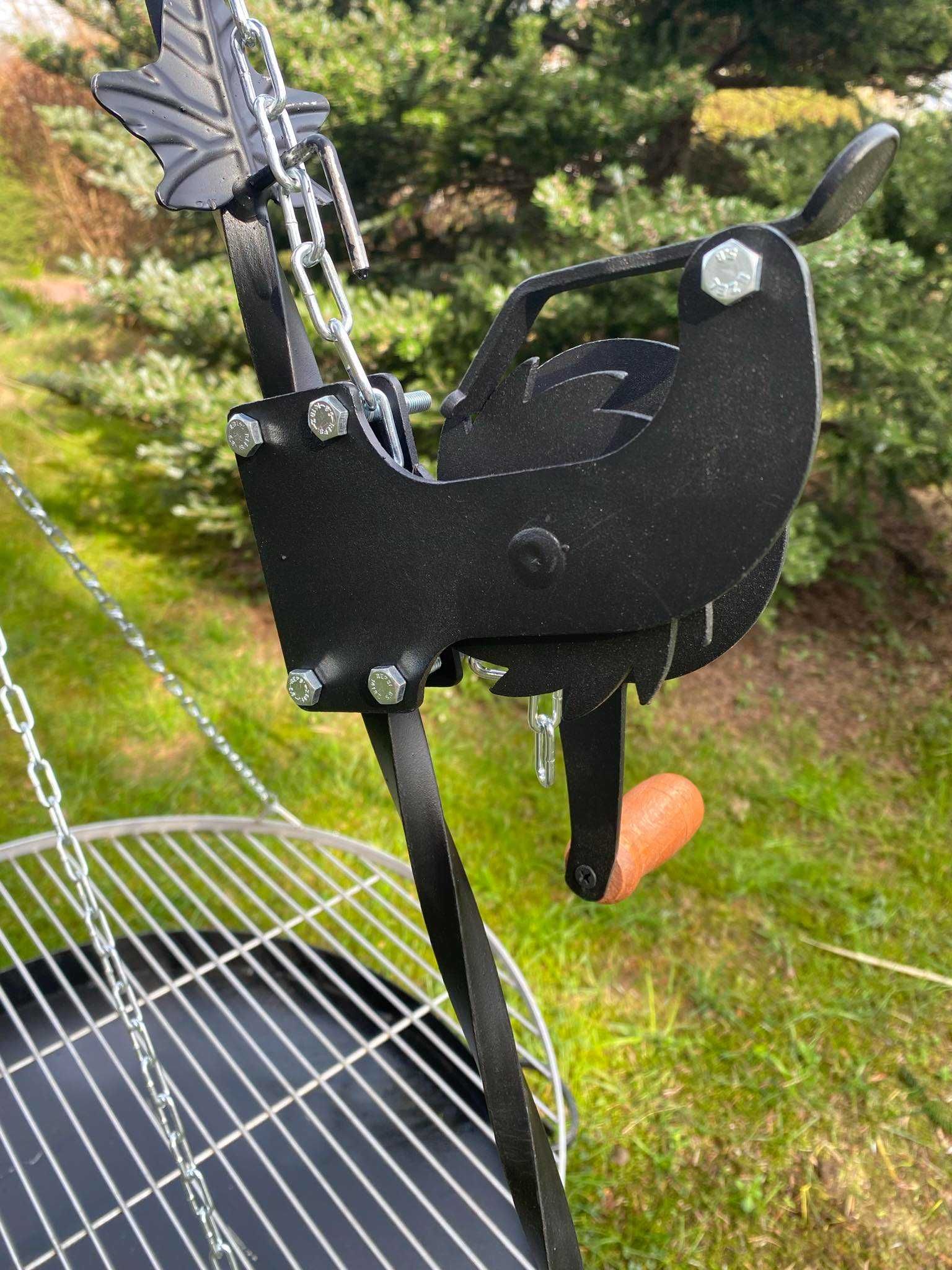 Grill Ogrodowy 60cm Ruszt nierdzewny 60cm kołowrotek Wysoki 187cm