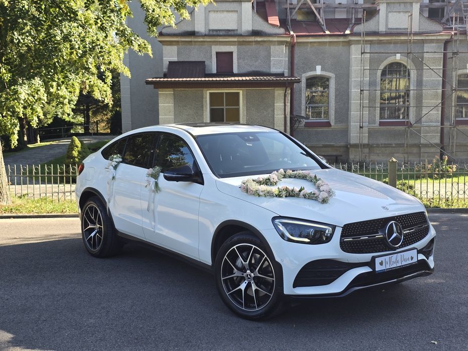 Auto do ślubu Mercedes GLC coupe, E klasa samochód na wesele, wolne te