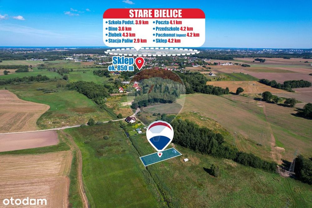 Działka budowlana 1140 m2 w Nowych Bielicach!