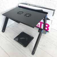 Стол подставка для ноутбука раскладной laptop table t8 с вентиляторами
