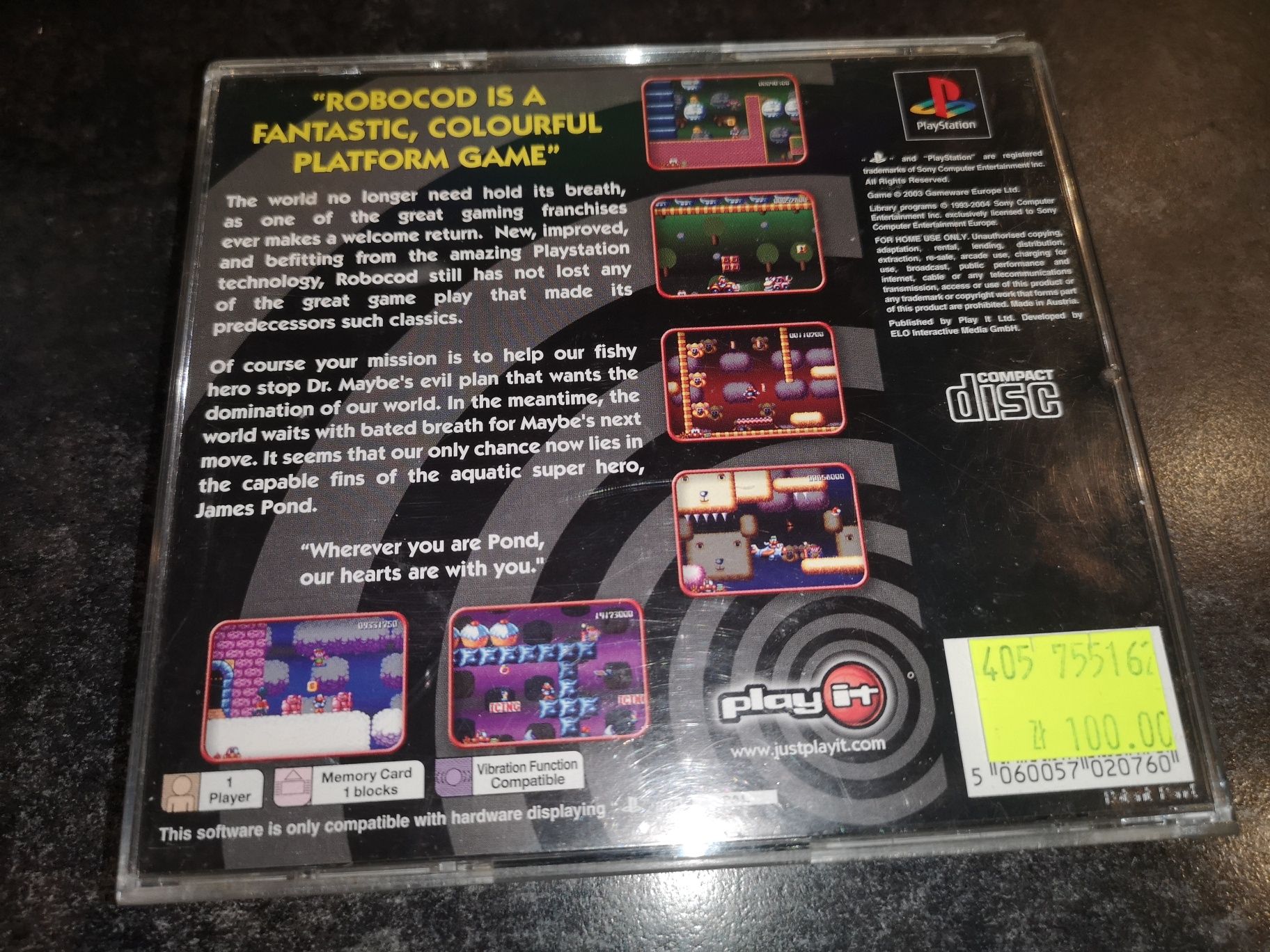 Robocod James Pond II PSX PS1 gra ANG (stan bdb) kioskzgrami Ursus