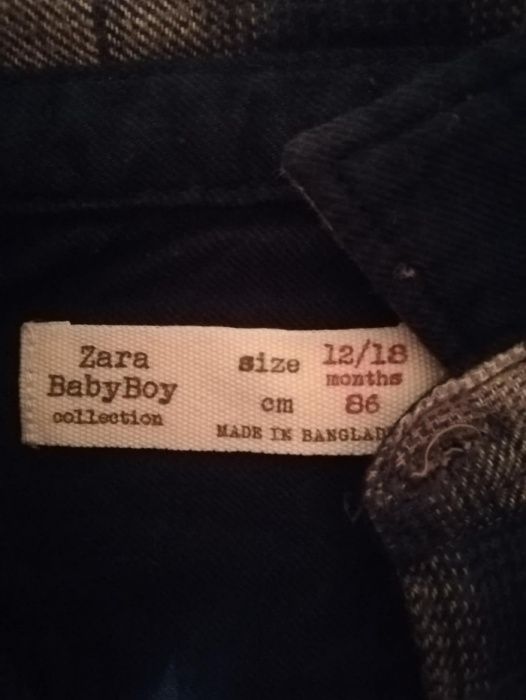 Camisa de flanela da Zara baby boy 12-18 meses