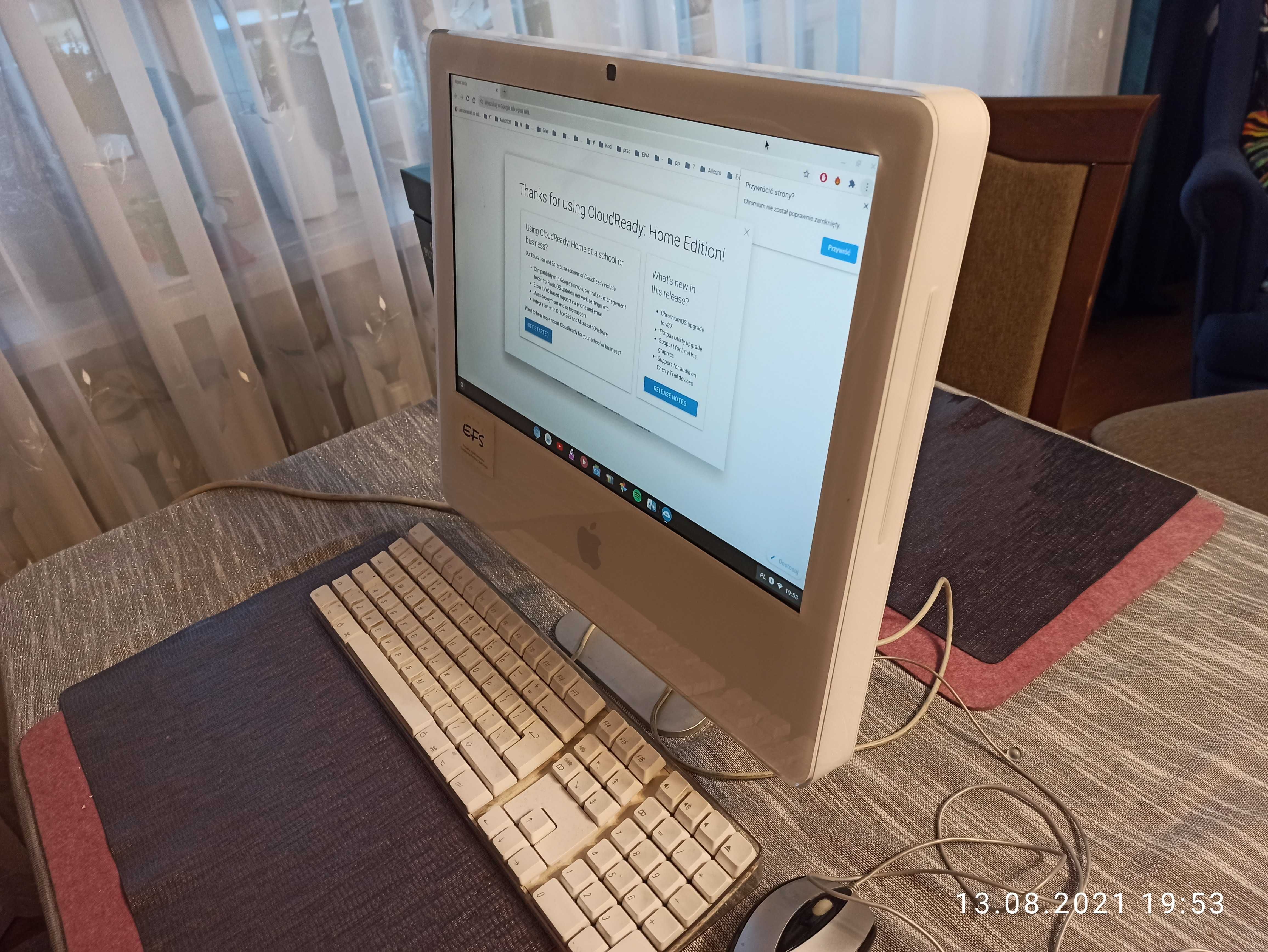 Apple iMac G5 17' na ChromeOS na części, do naprawy, nie uruchamia się