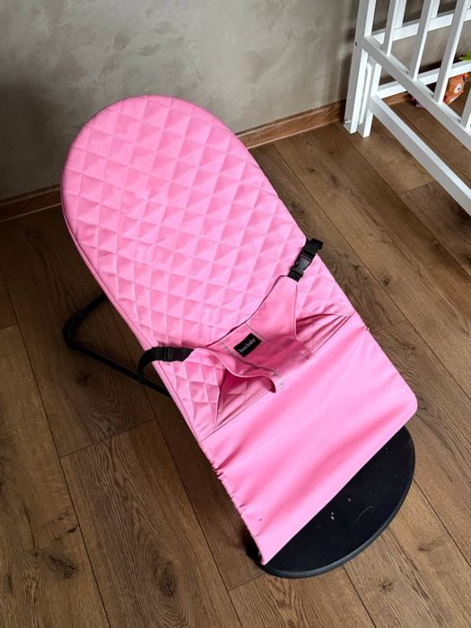 Детский шезлонг (кресло-качалка) розовый