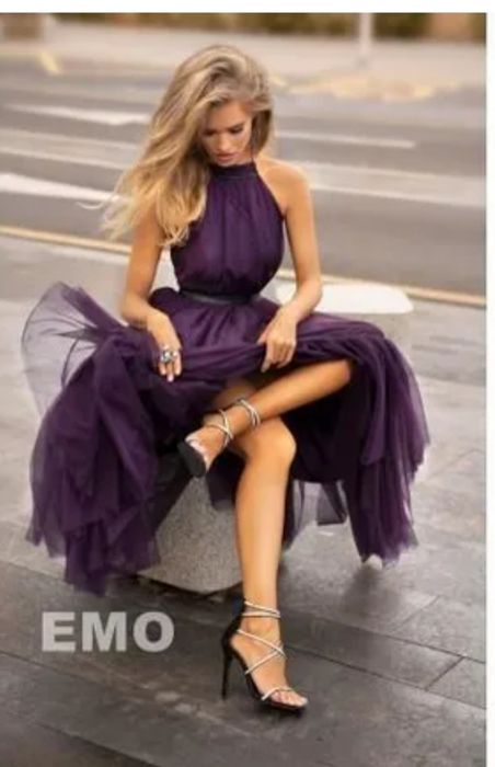 Sukienka Emo fioletowa śliwkowa 38