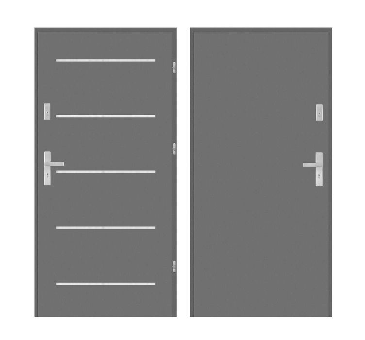 Drzwi OUTLET zewnętrzne GEREDA AP 5 INOX Lewe 80 Antracyt nr283