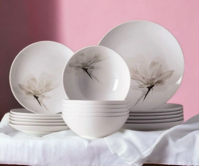 Lubiana Magnolia porcelana zestaw serwis obiadowy 24 szt.