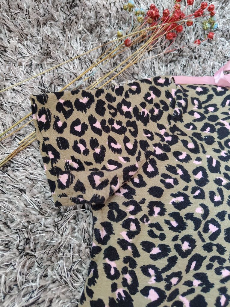 Bawełniany T-shirt w Panterkę Rozmiar Xs