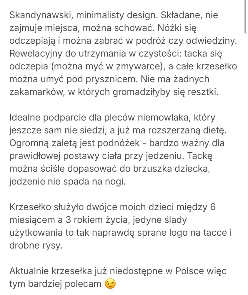 Krzesełko do karmienia BabyBjorn