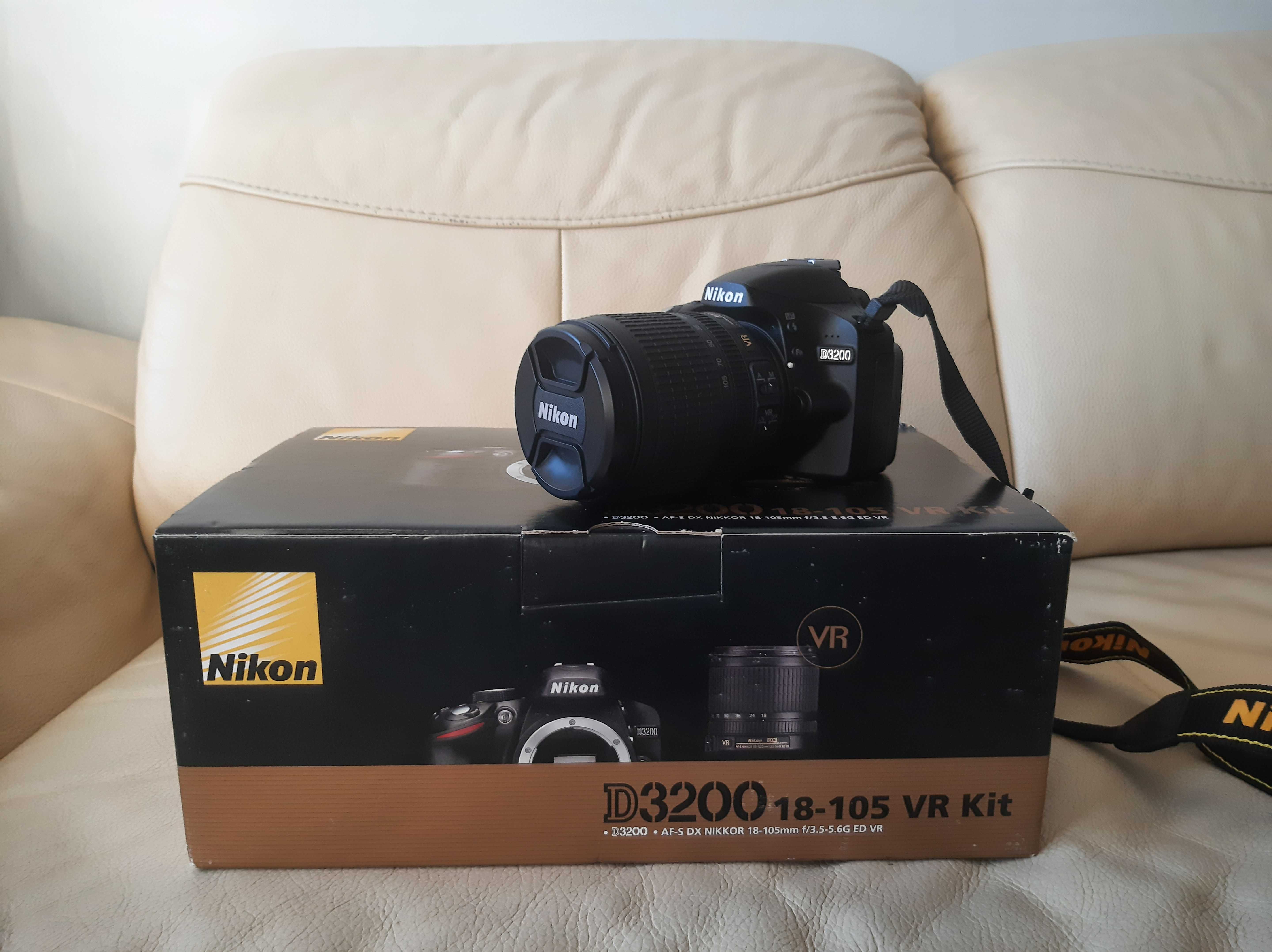 Lustrzanka Nikon D3200 przebieg poniżej 100 tylko odbiór 18 105 VR Kit