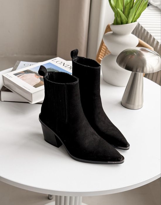 Ковбойки козаки чорні НАТУРАЛЬНА ЗАМША