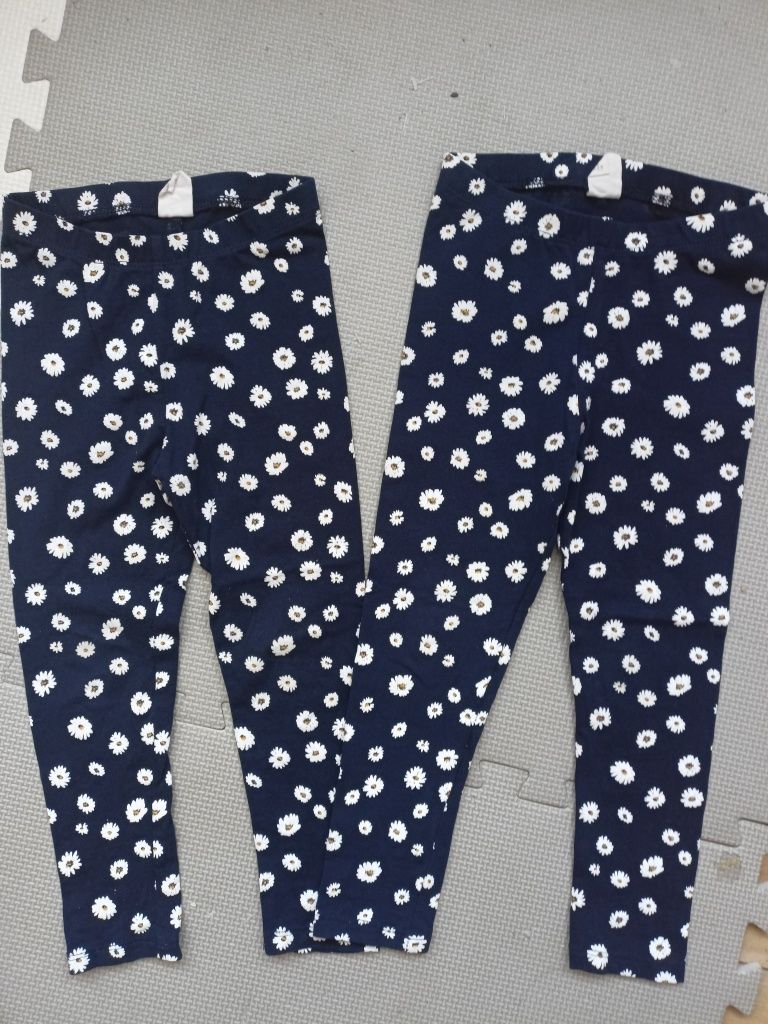 Komplety H&M dla bliźniaczek r. 98 bluzka + legginsy