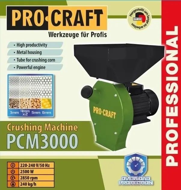 Зернодробілка Prokraft PCM 3000 Кормоподрібнювач