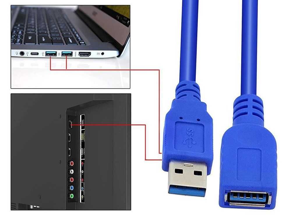 Przedłużacz Kabel AM-AF USB 3.0 szybki 3m * Video-Play Wejherowo
