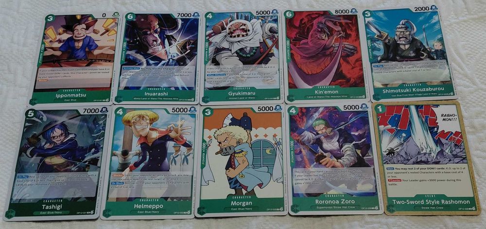 lote de 52 cartas one piece tg op12