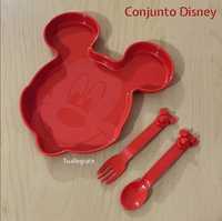 Prato + Garfo + Colher Disney - Tupperware