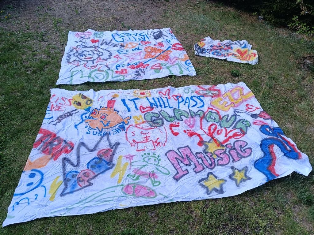 Dekoracja ścienna ręcznie robione graffiti na materiale