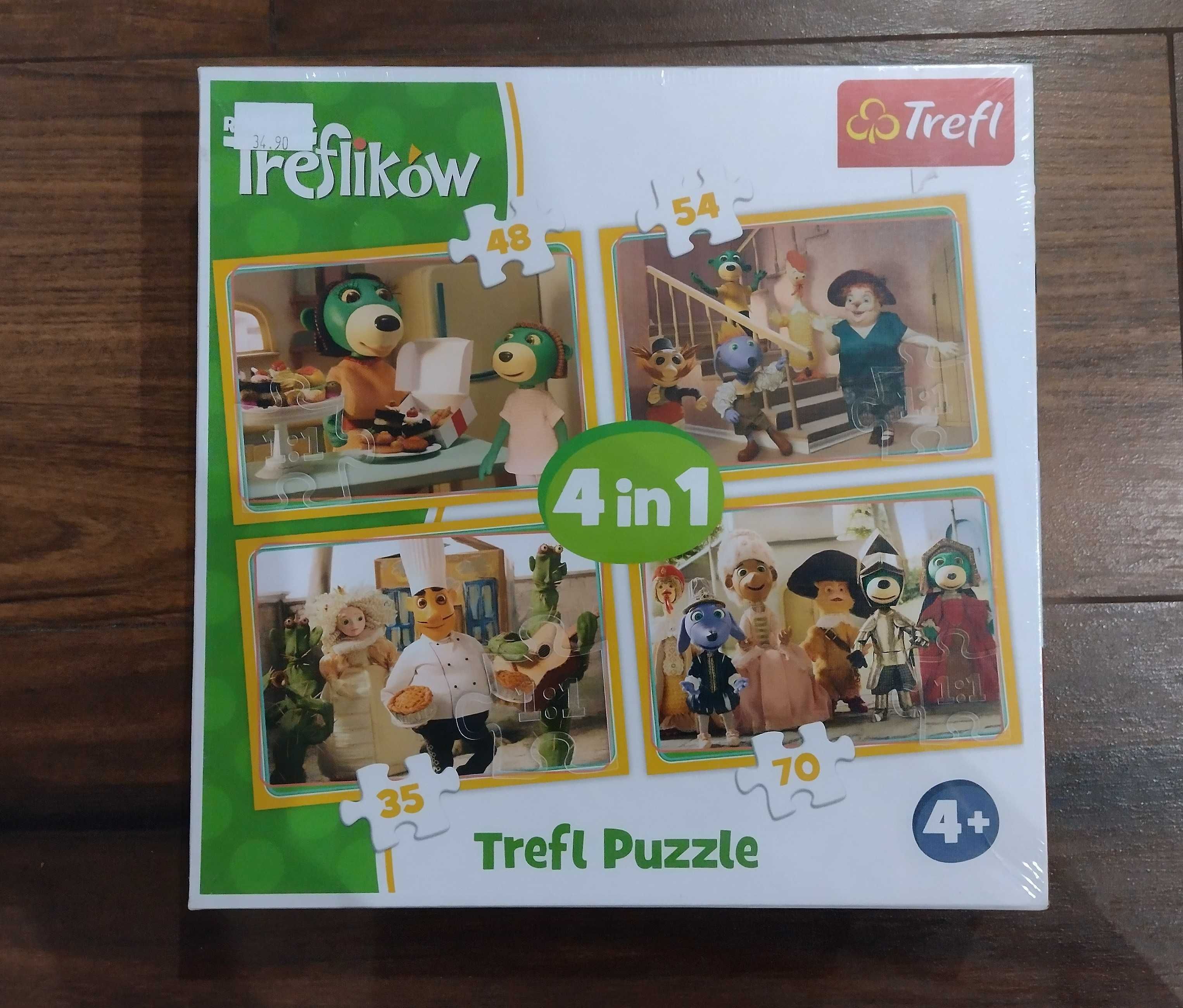 Puzzle Trefl 4w1 Rodzina Treflików 4+ nowe
