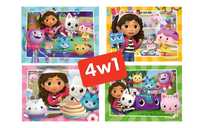 Puzzle Koci Domek Gabi Gabby's Dollhouse Ravensburger 4w1 układanka 4+