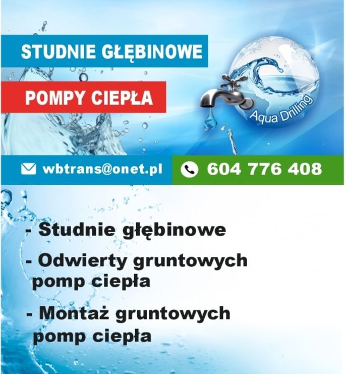 Studnia głębinowa wiercenie , pompa ciepła