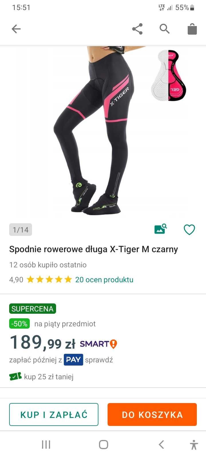 NOWESpodnie rowerowe damskie  długie X-Tiger M czarny