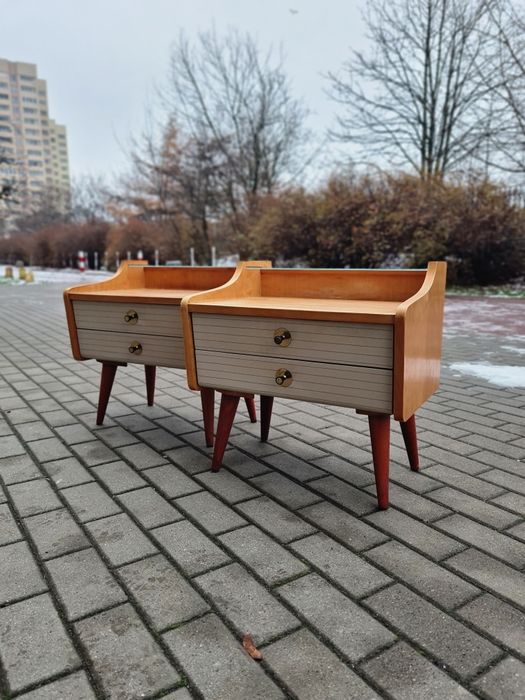 Szafki nocne, vintage design,Niemcy lata 60,Mid-century modern