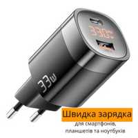 Essager GaN 33W з Екраном Швидка зарядка Зарядний пристрій Type C USB