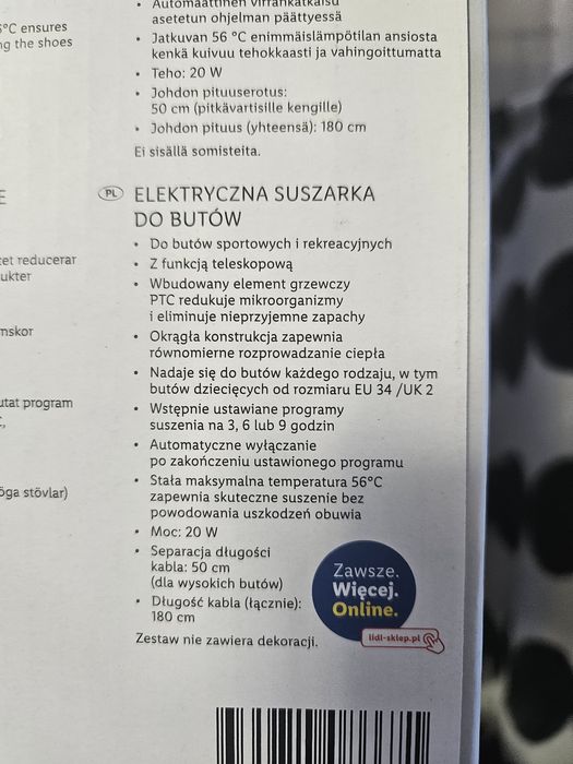 Nowa suszarka do butów