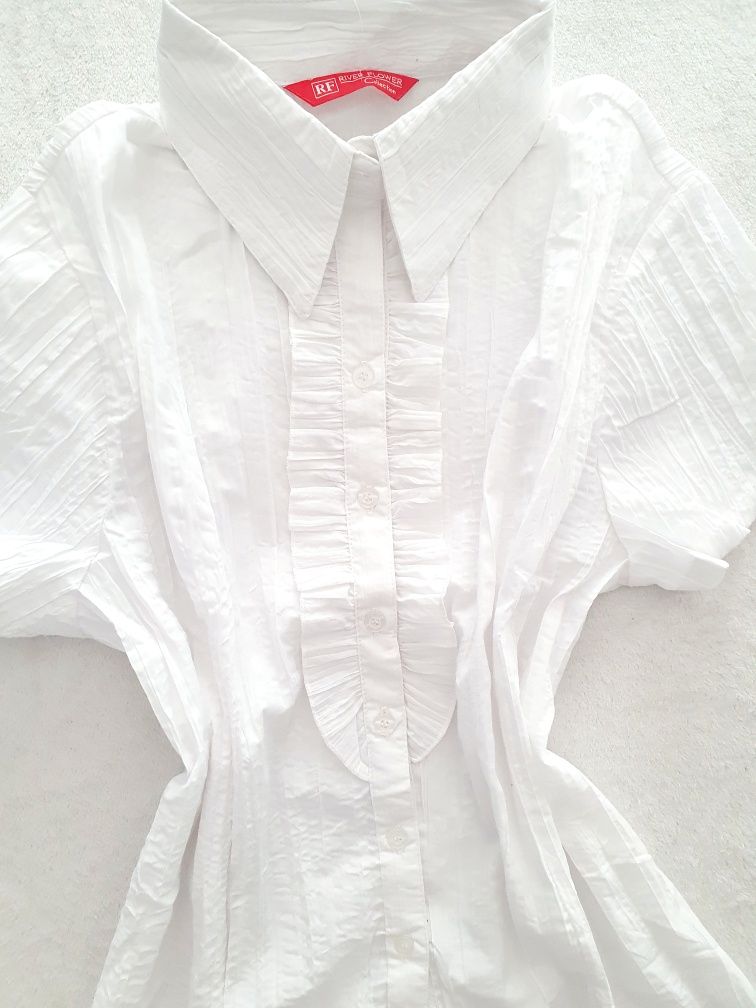NOWA biała bawełniana bluzka koszula taliowana damska r 44 xxl 42 xl