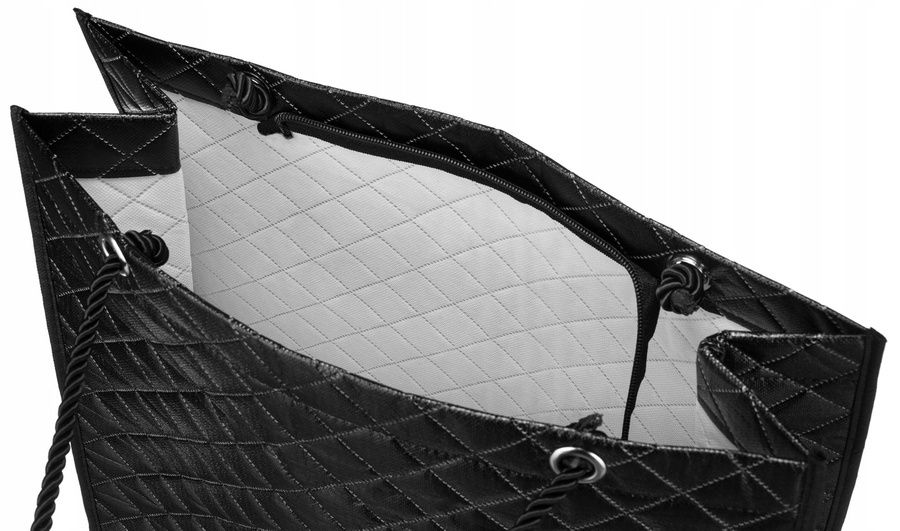 duża, pikowana torba damska z materiału syntetycznego - lorenti