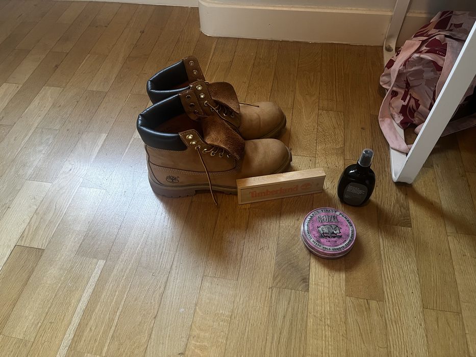 Botas timberland Original com spray, nova pomada Reuzel rosa, mikado