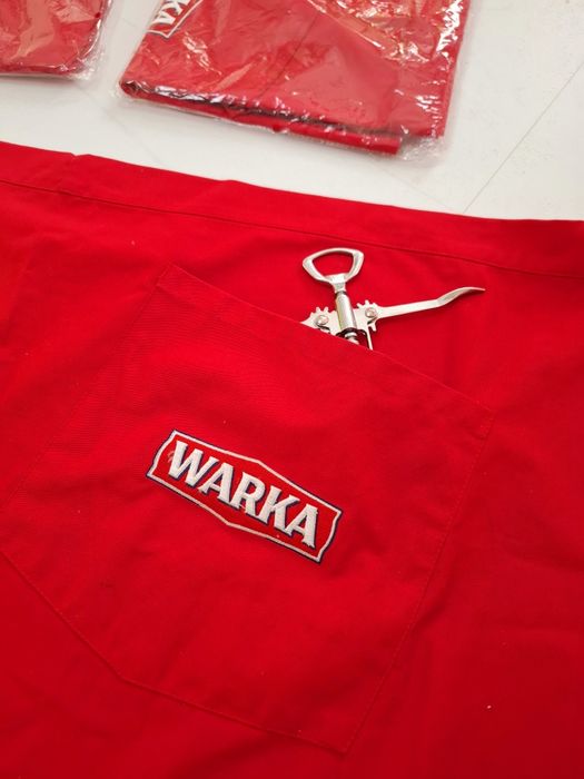 Fartuszek barmański fartuch bawełna firmowy do ogrodu gadżet imprezowy