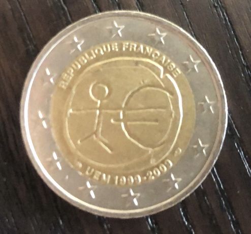 Moeda 2€ “10 Anos da União Monetária” França 2009