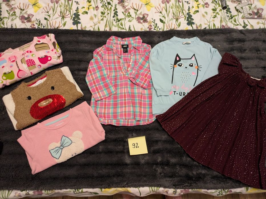 Paka zimowych ubrań dla dziewczynki rozmiar 92