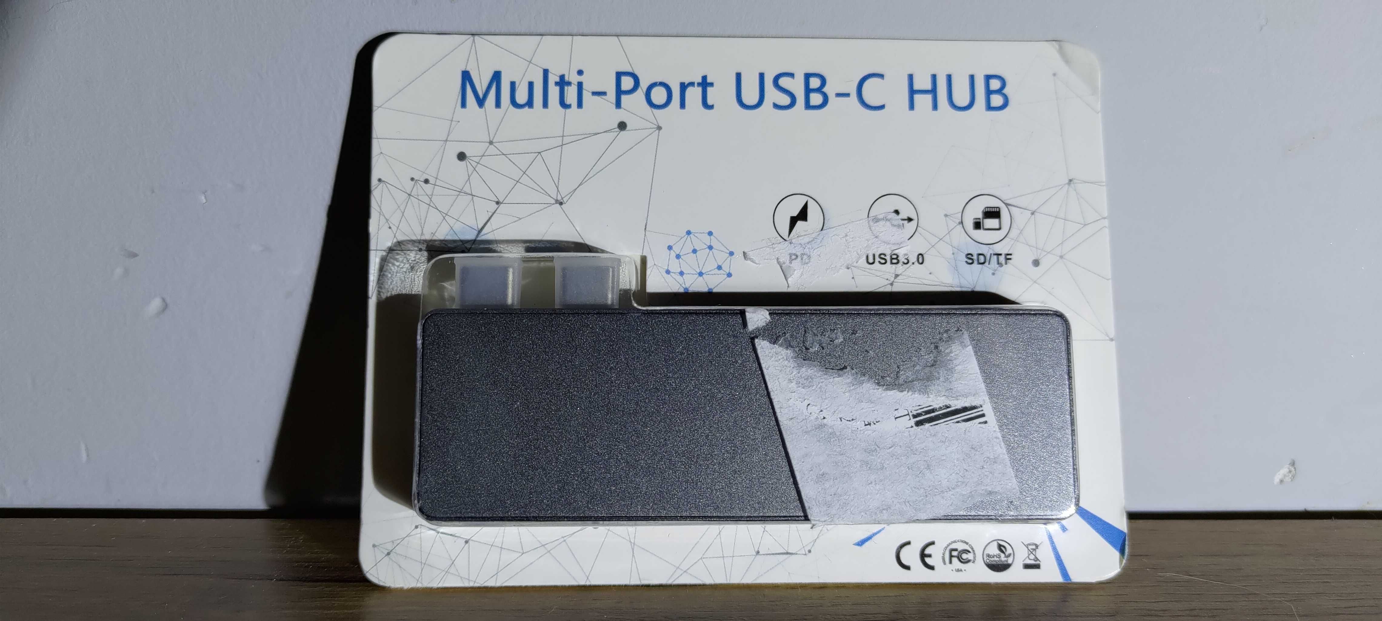 Multi port usb-c hub usb 3.0, karty sd/tf, usb-c, PD