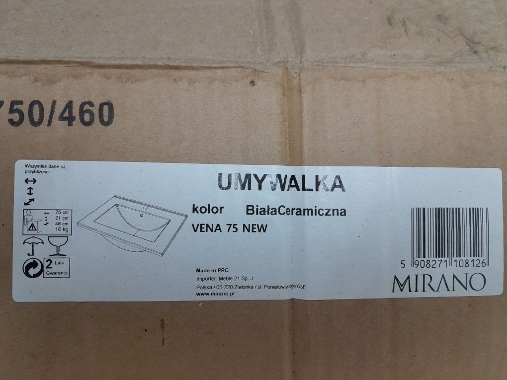 Umywalka ceramiczna Mirano, nowa
