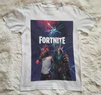 Śliczny biały t-shirt chłopięcy Fortnite, rozmiar 134/146, 9-11 lat