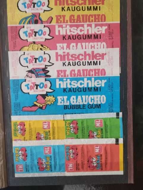 Opakowania po gumach do żucia z PRL ok 100 szt