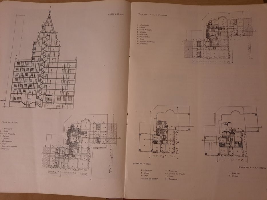 Conjunto 8 revistas muito antigas Arquitectura Portuguesa