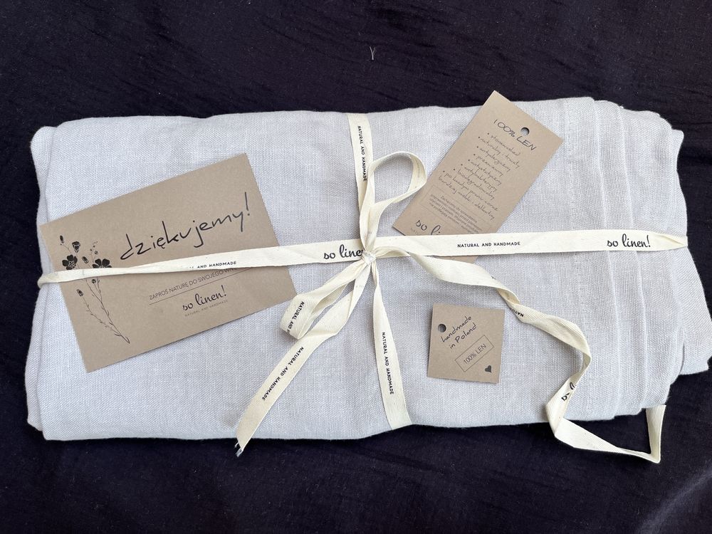 Zaslona lniana So linen jasno szara 160x165 z grzywką