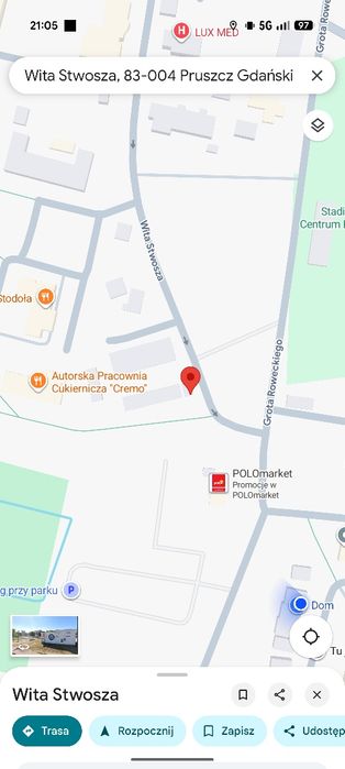 Garaż Pruszcz Gdański centrum