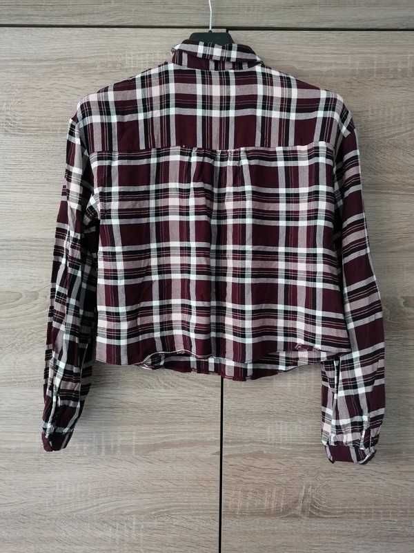 Koszula w kratę kratkę krótka crop top XS Primark S 80s 90s aesthetic