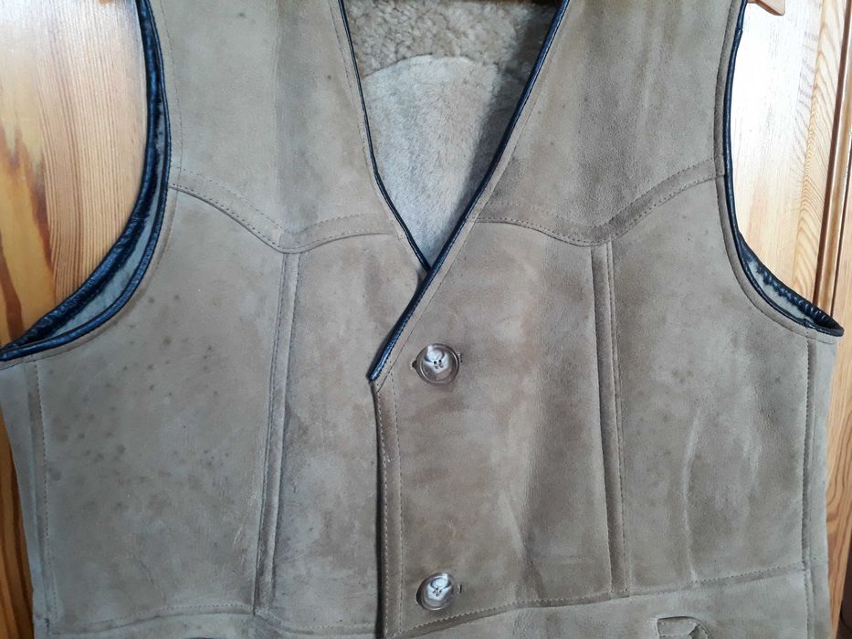 Kamizelka skórzana skóra ocieplana męska
