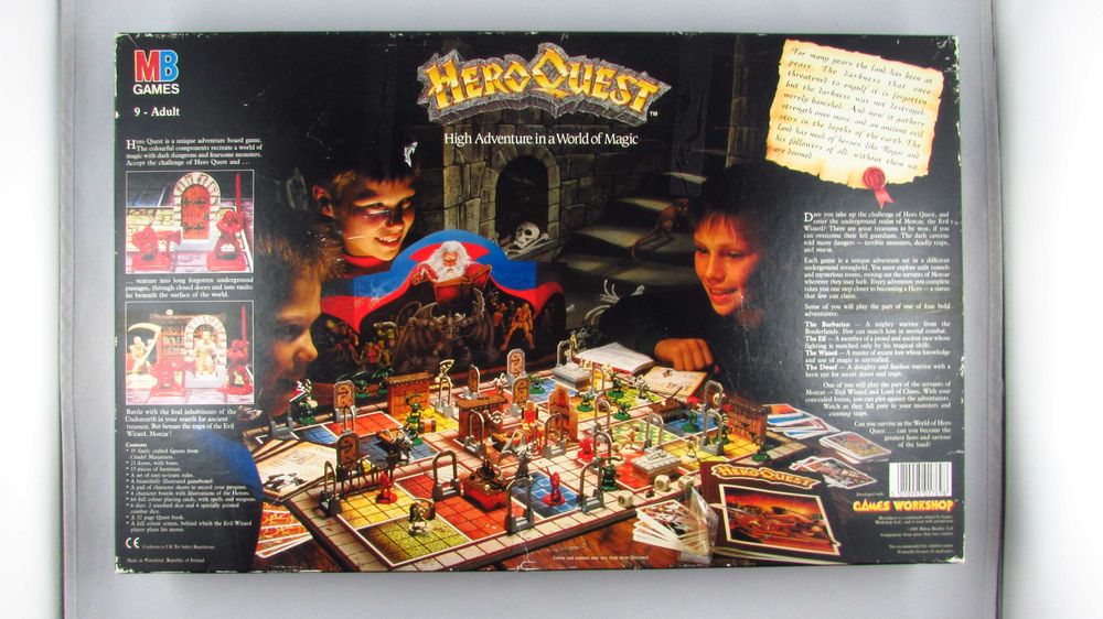 MB GAMES - GamesWorkshop HeroQuest Gra RPG Planszowa 1989 r.