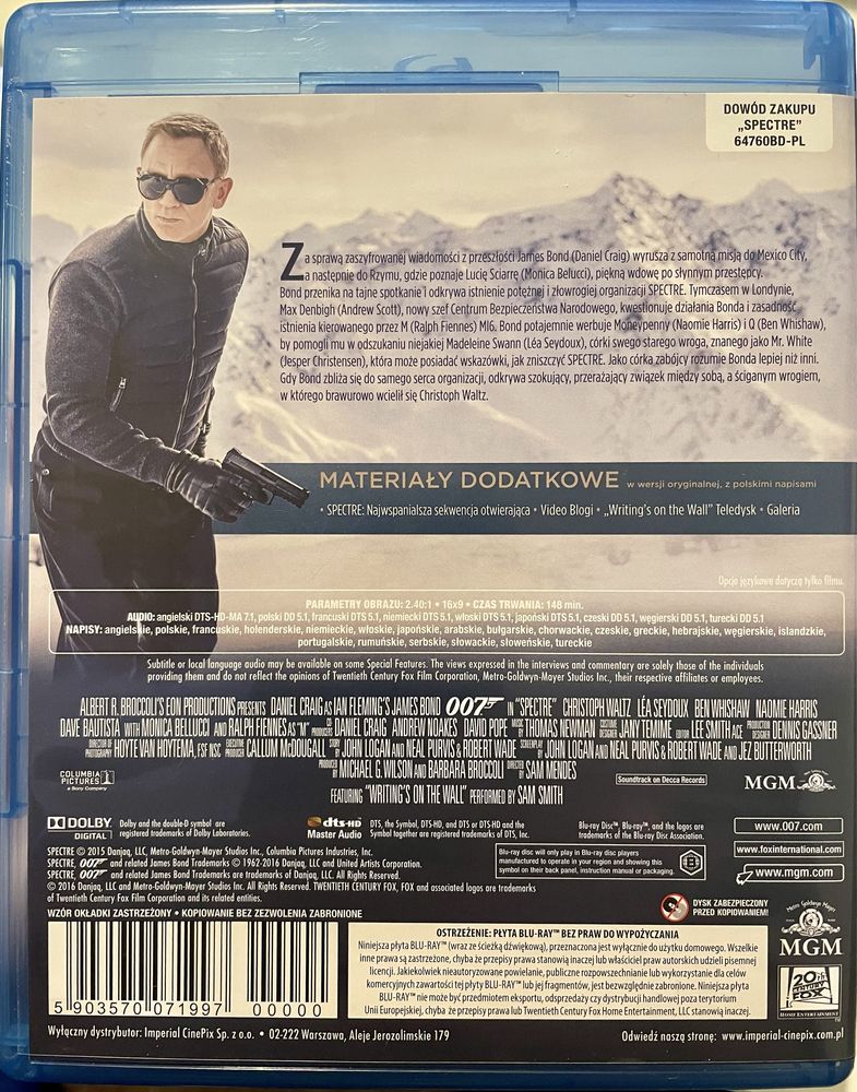 Blu-Ray Spectre James Bond